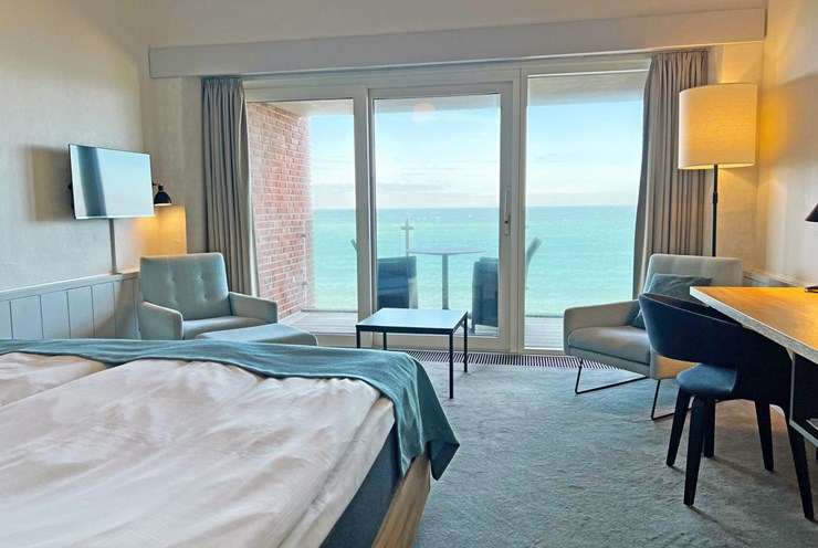 Værelser med flot havudsigt er muligt mod et tillæg