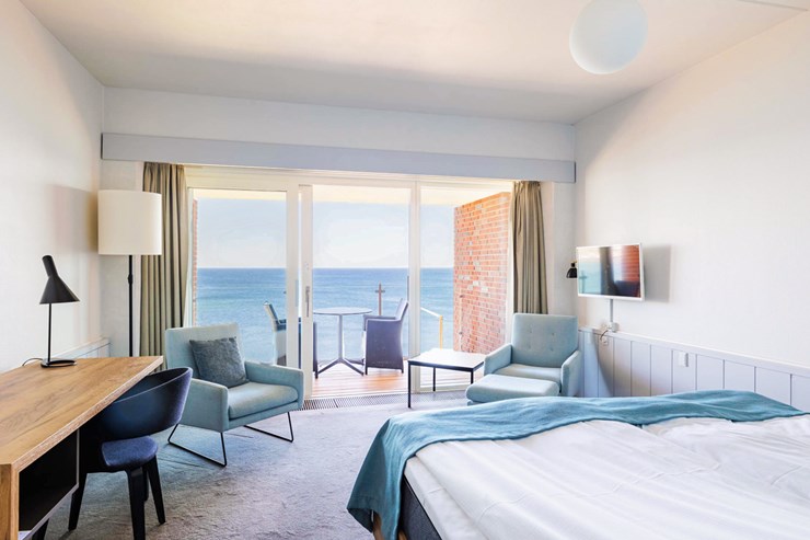 Værelser med flot havudsigt er muligt mod et tillæg