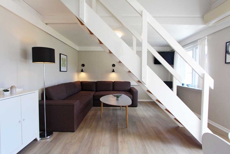 Eksempel på stue i Gudhjem Feriepark