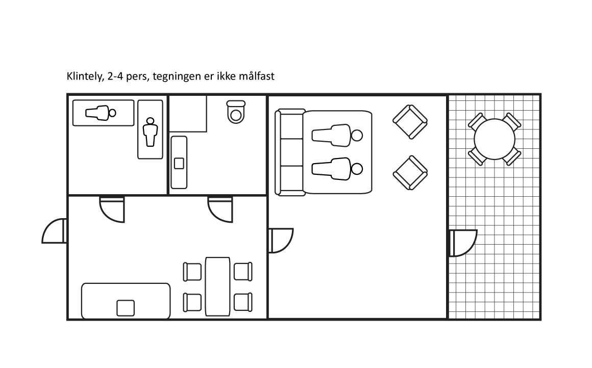 Planritning – Lägenhet för 2–4 personer