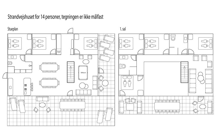 Indretningsskitse for Strandvejshuset